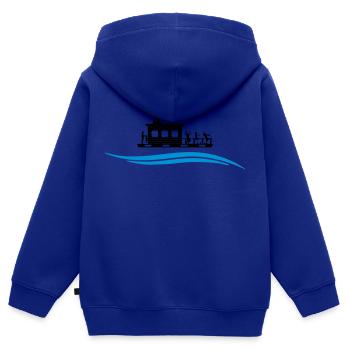 Hausboot Wasser - Kinder Premium Organic Zip Hoodie - Royalblau - Hinten - AI Model Kid Male (0cm)