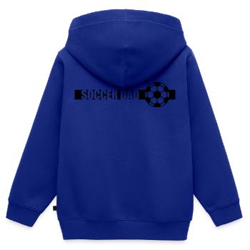 Stripe Soccer Dad Logo - Sweat Premium à capuche zippé enfant bio - bleu roi - Dos - AI Model Kid Male (0cm)