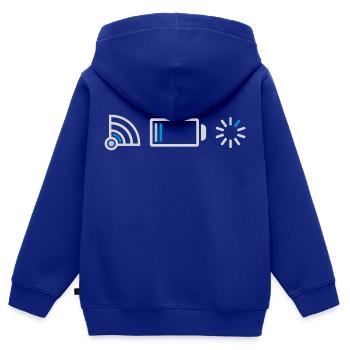 Internet no connection battery - Kids Premium Organic Zip-up Hoodie - royal blue - Back - AI Model Kid Male (0cm)