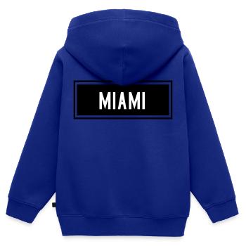 Miami - Sweat Premium à capuche zippé enfant bio - bleu roi - Dos - AI Model Kid Male (0cm)