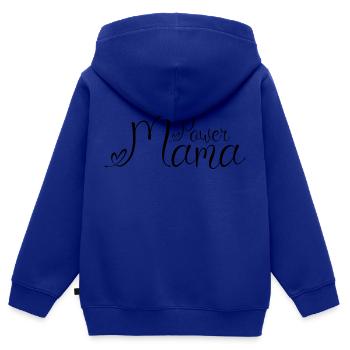 Power Mama Black - Kids Premium Organic Zip-up Hoodie - royal blue - Back - AI Model Kid Male (0cm)