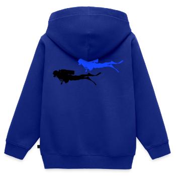 Diver - Kids Premium Organic Zip-up Hoodie - royal blue - Back - AI Model Kid Male (0cm)