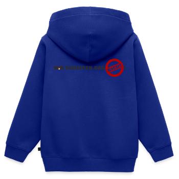 Wir schaffen das nicht - Deutschland - lang - Kinder Premium Organic Zip Hoodie - Royalblau - Hinten - AI Model Kid Male (0cm)