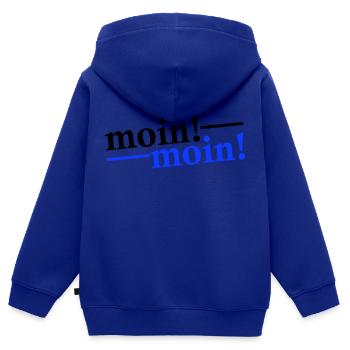 Moin Moin Gruß - Kinder Premium Organic Zip Hoodie - Royalblau - Hinten - AI Model Kid Male (0cm)