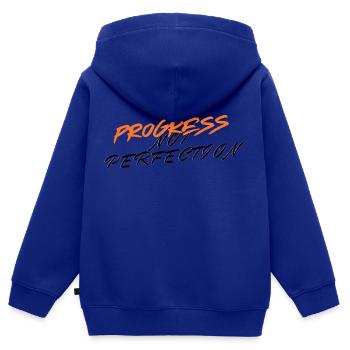 Progress not perfection! - Kids Premium Organic Zip-up Hoodie - royal blue - Back - AI Model Kid Male (0cm)