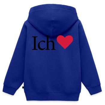I Love - Kinder Premium Organic Zip Hoodie - Royalblau - Hinten - AI Model Kid Male (0cm)