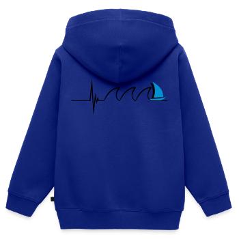 Sailing Pulse - Kinder Premium Organic Zip Hoodie - Royalblau - Hinten - AI Model Kid Male (0cm)