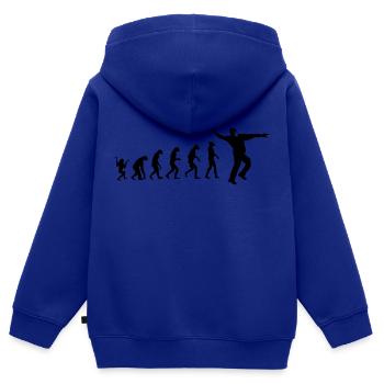 En avant marche !!! - Sweat Premium à capuche zippé enfant bio - bleu roi - Dos - AI Model Kid Male (0cm)