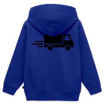 LKW - Kinder Premium Organic Zip Hoodie - Royalblau - Hinten - AI Model Kid Male (0cm)