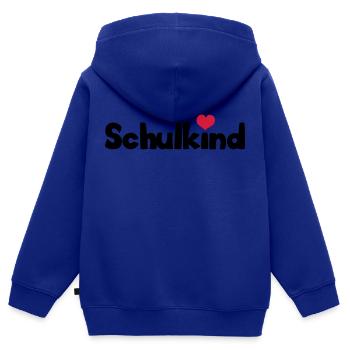 schulkind - Kinder Premium Organic Zip Hoodie - Royalblau - Hinten - AI Model Kid Male (0cm)