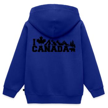 I Love Canada Leaf - Kinder Premium Organic Zip Hoodie - Royalblau - Hinten - AI Model Kid Male (0cm)