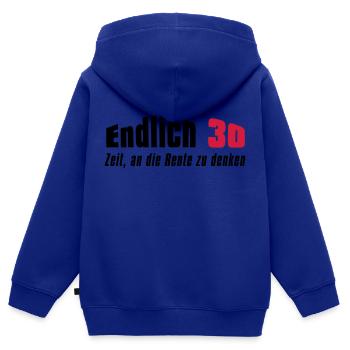 Endlich 30 - Kinder Premium Organic Zip Hoodie - Royalblau - Hinten - AI Model Kid Male (0cm)