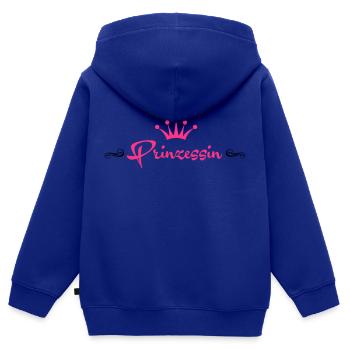 Prinzessin - German (Princess) - Sweat Premium à capuche zippé enfant bio - bleu roi - Dos - AI Model Kid Male (0cm)