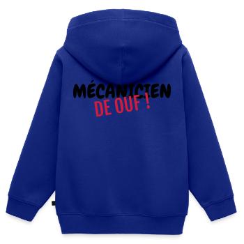 Mechanik / Mechaniker / Auto / Garage - Kinder Premium Organic Zip Hoodie - Royalblau - Hinten - AI Model Kid Male (0cm)