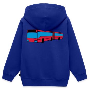 Bus - Kinder Premium Organic Zip Hoodie - Royalblau - Hinten - AI Model Kid Male (0cm)