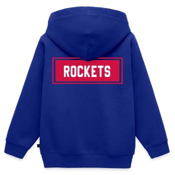 Fusées - Sweat Premium à capuche zippé enfant bio - bleu roi - Dos - AI Model Kid Male (0cm)