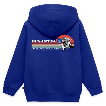 Ron DeSantis 2024 - Make America Florida, USA - Kinder Premium Organic Zip Hoodie - Royalblau - Hinten - AI Model Kid Male (0cm)