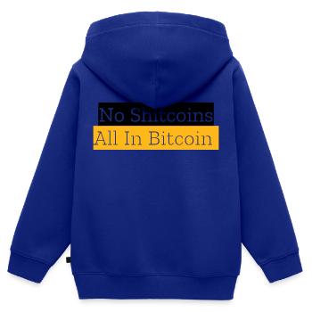 No Shitcoins All In Bitcoin - Kinder Premium Organic Zip Hoodie - Royalblau - Hinten - AI Model Kid Male (0cm)