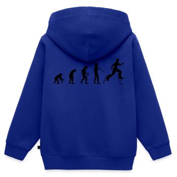 Evolution Urbaine - Sweat Premium à capuche zippé enfant bio - bleu roi - Dos - AI Model Kid Male (0cm)