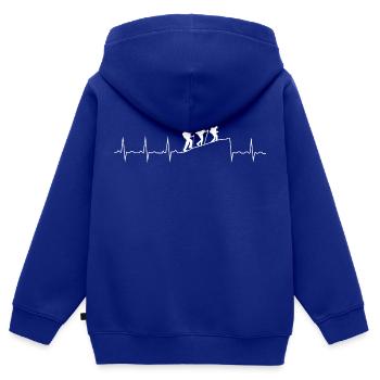Wanderung Herzschlag - Kinder Premium Organic Zip Hoodie - Royalblau - Hinten - AI Model Kid Male (0cm)