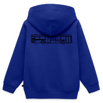 Bus - Kinder Premium Organic Zip Hoodie - Royalblau - Hinten - AI Model Kid Male (0cm)