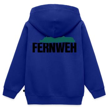 Fernweh - Kinder Premium Organic Zip Hoodie - Royalblau - Hinten - AI Model Kid Male (0cm)