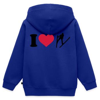 Skispringen - Kinder Premium Organic Zip Hoodie - Royalblau - Hinten - AI Model Kid Male (0cm)