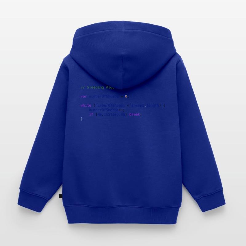 Programmers code sheep count logic Kids Premium Organic Zip-up Hoodie