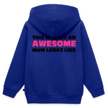 Mum - Kinder Premium Organic Zip Hoodie - Royalblau - Hinten - AI Model Kid Male (0cm)