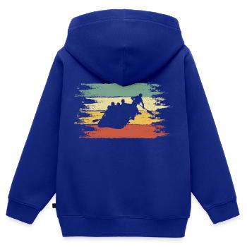 Rafting - Kinder Premium Organic Zip Hoodie - Royalblau - Hinten - AI Model Kid Male (0cm)