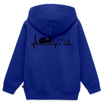 Simson Hirondelle -noir- - Sweat Premium à capuche zippé enfant bio - bleu roi - Dos - AI Model Kid Male (0cm)