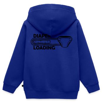 Windel Diaper Loading - Kinder Premium Organic Zip Hoodie - Royalblau - Hinten - AI Model Kid Male (0cm)