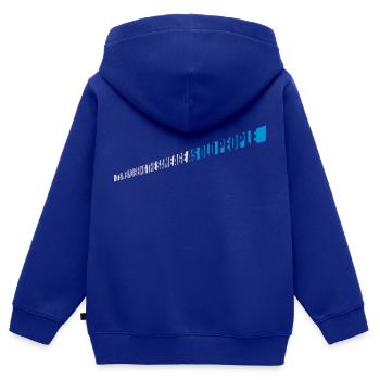être âgé - Sweat Premium à capuche zippé enfant bio - bleu roi - Dos - AI Model Kid Male (0cm)