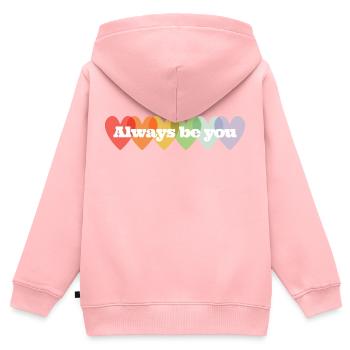 Always be you - Kinder Premium Organic Zip Hoodie - Rosa - Hinten - AI Model Kid Female (0cm)