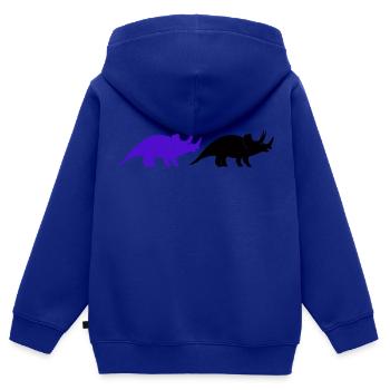 Triceratops - Kinder Premium Organic Zip Hoodie - Royalblau - Hinten - AI Model Kid Male (0cm)