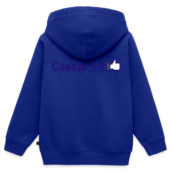 Caesar 2 0 - Kinder Premium Organic Zip Hoodie - Royalblau - Hinten - AI Model Kid Male (0cm)