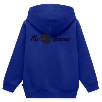 le nez (du chien) sait - Sweat Premium à capuche zippé enfant bio - bleu roi - Dos - AI Model Kid Male (0cm)