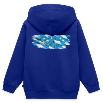 Basst scho - Kinder Premium Organic Zip Hoodie - Royalblau - Hinten - AI Model Kid Male (0cm)