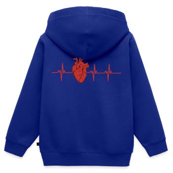 Herzschlag - Kinder Premium Organic Zip Hoodie - Royalblau - Hinten - AI Model Kid Male (0cm)