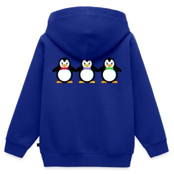 manchots - Sweat Premium à capuche zippé enfant bio - bleu roi - Dos - AI Model Kid Male (0cm)