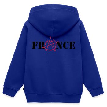 Anarchy France - Kids Premium Organic Zip-up Hoodie - royal blue - Back - AI Model Kid Male (0cm)
