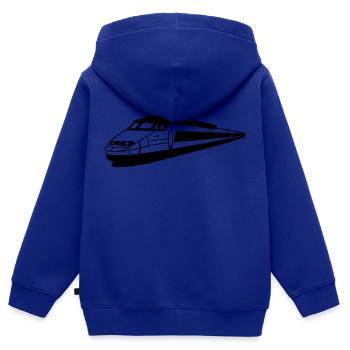 train rail - Kids Premium Organic Zip-up Hoodie - royal blue - Back - AI Model Kid Male (0cm)