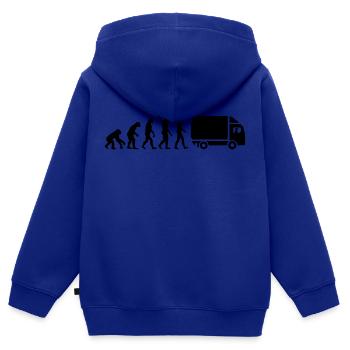 LKW - Kinder Premium Organic Zip Hoodie - Royalblau - Hinten - AI Model Kid Male (0cm)