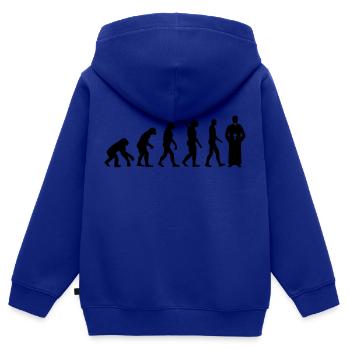 Evolution Priest - Kids Premium Organic Zip-up Hoodie - royal blue - Back - AI Model Kid Male (0cm)
