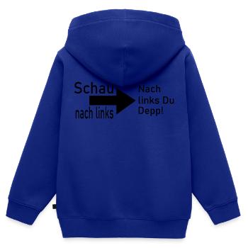 Fun Spaß Lustige - Kinder Premium Organic Zip Hoodie - Royalblau - Hinten - AI Model Kid Male (0cm)