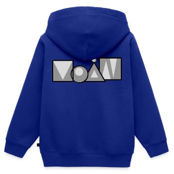 moin - Kinder Premium Organic Zip Hoodie - Royalblau - Hinten - AI Model Kid Male (0cm)