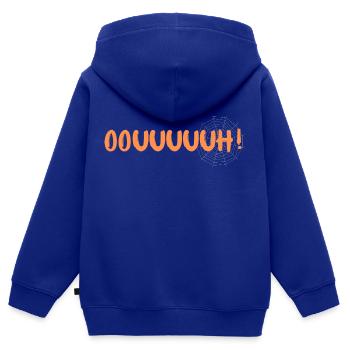 oouuuuuh MUG ET STICKERS - Sweat Premium à capuche zippé enfant bio - bleu roi - Dos - AI Model Kid Male (0cm)