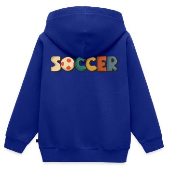Football Footballer Striker Boys Men World Cup - Kids Premium Organic Zip-up Hoodie - royal blue - Back - AI Model Kid Male (0cm)