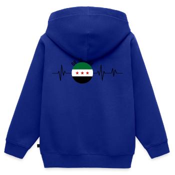Herzschlag Syrien - Kinder Premium Organic Zip Hoodie - Royalblau - Hinten - AI Model Kid Male (0cm)