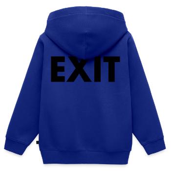 Exit - Kids Premium Organic Zip-up Hoodie - royal blue - Back - AI Model Kid Male (0cm)